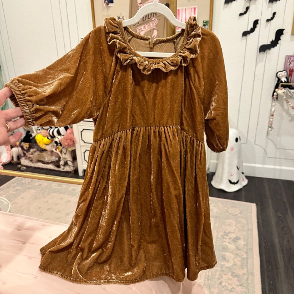 Noralee Adeline Thanksgiving Fall velvet dress size 6-8 years